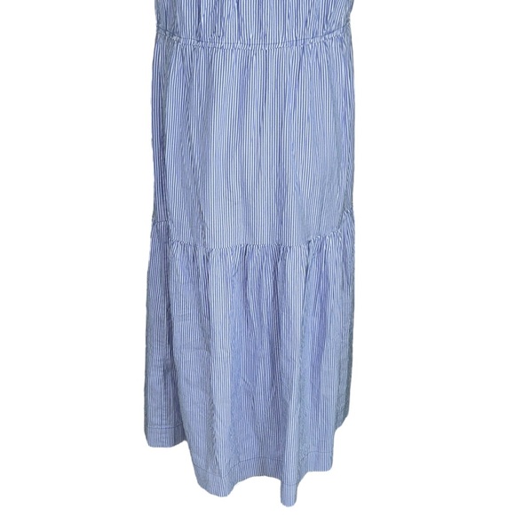 Everlane The Tiered Blue & White Striped Poplin Sleeveless Maxi Dress - XS - Picture 12 of 16